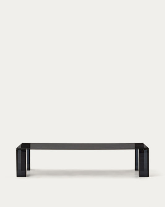 Table basse Adularia en verre trempé gris foncé 140 x 60 cm