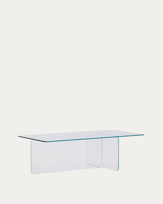 Table basse Zaren en verre trempé transparent 120 x 60 cm