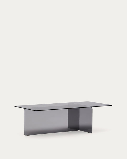 Table basse Zaren en verre trempé gris 120 x 60 cm