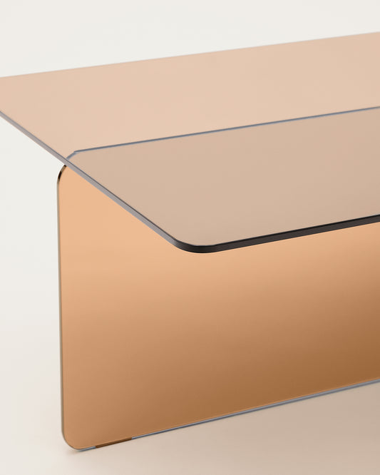 Zaren brown, tempered-glass coffee table, 120 x 60 cm