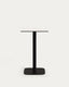 Dina high outdoor table in white with metal leg in a painted black finish, 60x60x96 cm