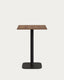 Dina high table in walnut finish melamine with metal leg in a painted black finish, 60x60x96 cm