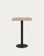 Esilda high table in natural finish melamine with metal leg in a painted black finish, 60x60x96cm