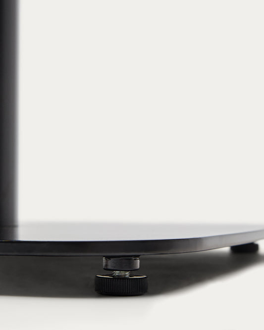 Table ronde d'extérieur Dina negro avec pied en métal et finition peinte noire  Ø 68x70 cm