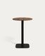 Table ronde haute  Dina mélamine finition noyer et pied en métal finition peinte noire  Ø60x96 cm