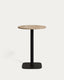 Table ronde haute Dina mélamine finition naturelle pied en métal et finition peinte noire Ø 60x96 cm