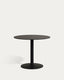 Table ronde d'extérieur  Esilda noire avec pied en métal et finition peinte noire Ø 90 x 70 cm