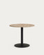 Esilda round table in natural finish melamine with metal leg in a painted black finish, Ø90x70cm