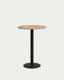 Table haute ronde Esilda mélamine finition naturelle pied en métal et finition peinte noire Ø60x96cm