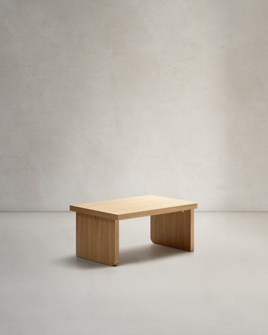 Table basse Oaq en placage de chêne finition naturelle 89 x 62 cm FSC Mix Credit