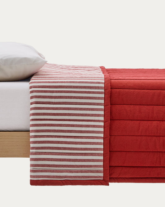 Couvre-lit Sini en coton 100 % rouge pour lit de 90 cm