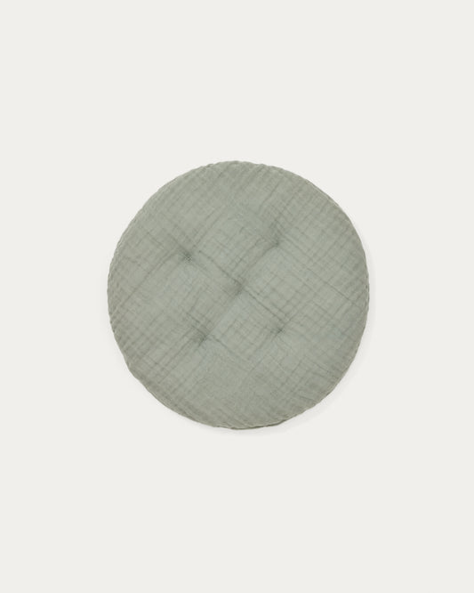 Coussin Laily en coton 100 % vert Ø30 cm