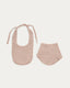 Ensemble Prune de bavoir et bandana en coton 100 % rose