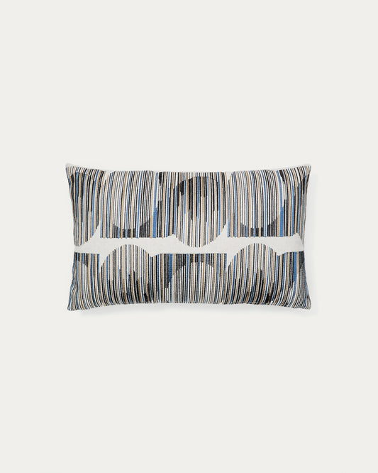 Housse de coussin Log avec broderie graphique multicolore 30 x 50 cm