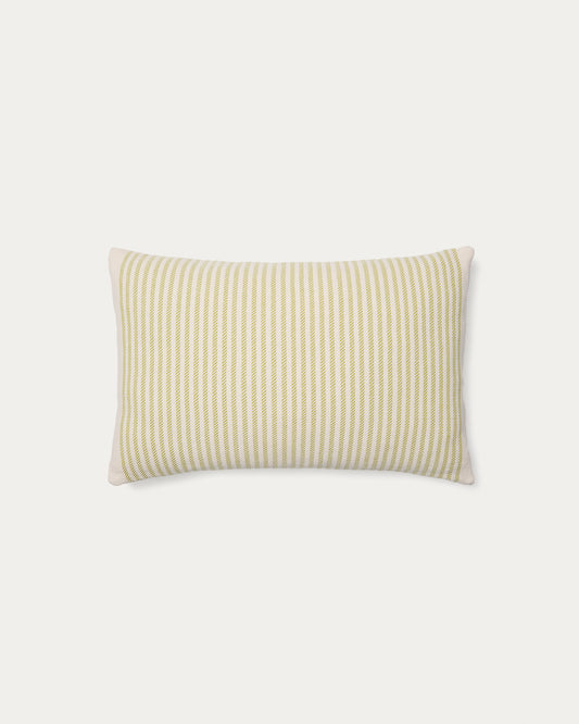 Housse de coussin Lioris en coton à rayures verte 60 x 40 cm