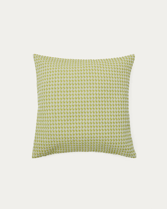 Housse de coussin Lunira en tissu gaufré verte 50 x 50 cm