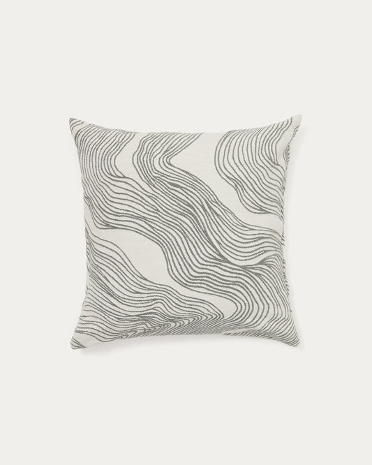 Housse de coussin Ondara avec détail graphique verte 50 x 50 cm