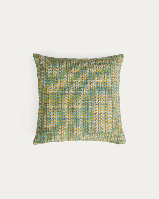 Housse de coussin Nivara en tissu structuré verte 50 x 50 cm