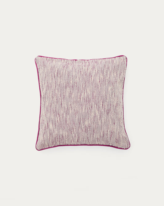 Housse de coussin Brisella en jacquard avec bordure rose contrastée 45 x 45 cm