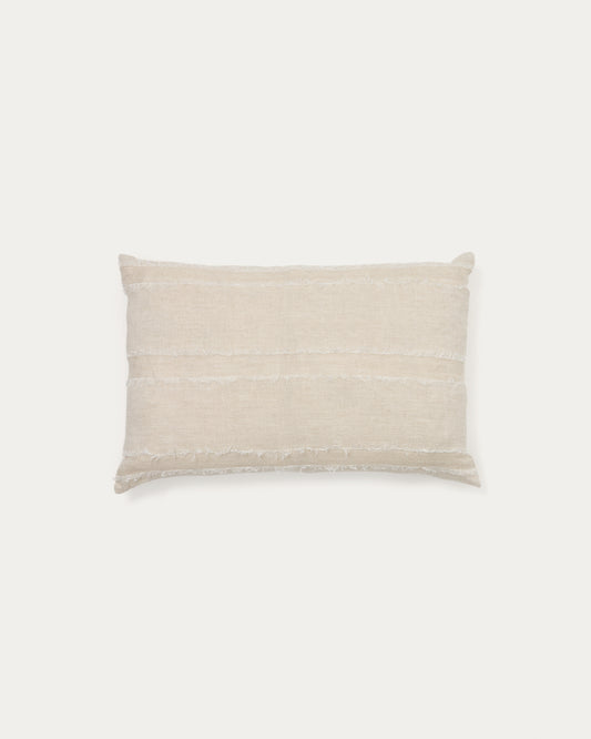 Housse de coussin Neris 100 % lin beige 40 x 60 cm