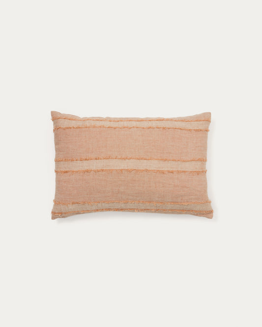 Housse de coussin Neris 100 % lin terracotta 40 x 60 cm