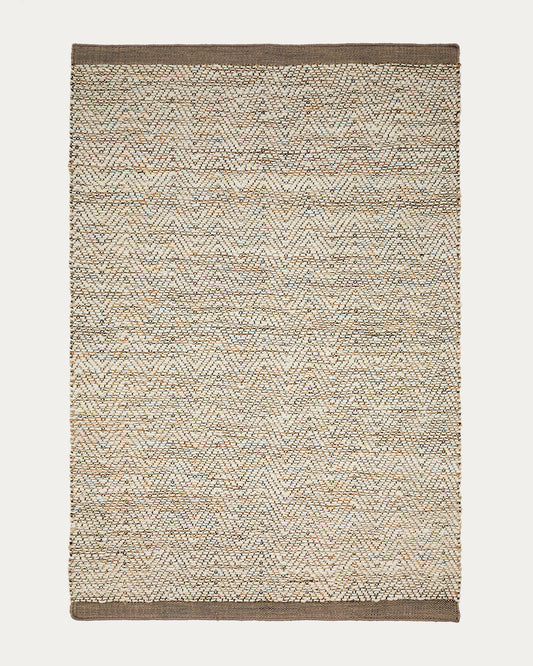 Tapis Arpe en jute jacquard beige 160 x 230 cm