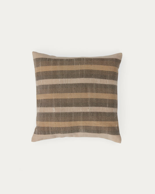 Housse de coussin Awen en coton à rayures tissées multicolores 45 x 45 cm