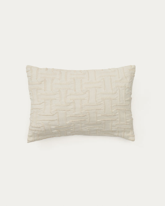 Housse de coussin Lir en coton avec broderie beige 30 x 50 cm