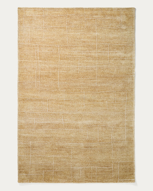 Tapis Eloda en laine et viscose moutarde 200 x 300 cm
