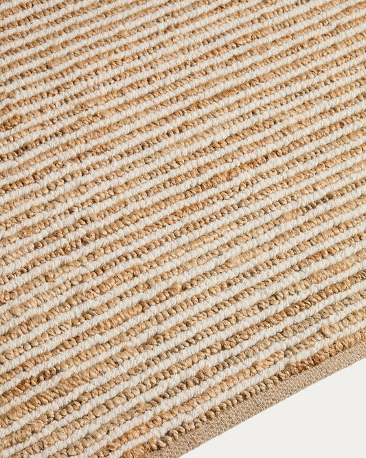 Tapis Derule en jute et laine beige 230 x 160 cm