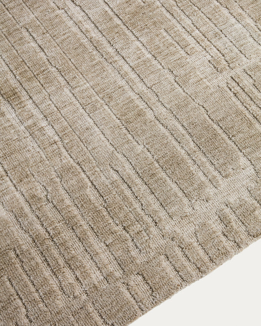 Tapis Eriana en mélange de coton vert 200 x 300 cm