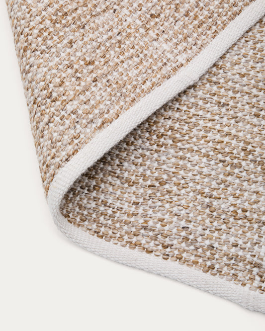 Tapis Nalian 100% PET à carreaux beige 200 x 300 cm