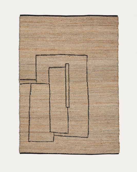 Tapis Velira graphique en jute 200 x 300 cm