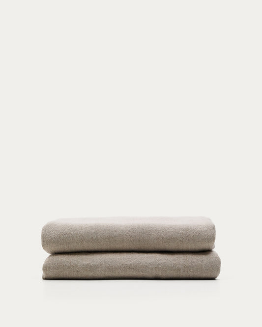 Couvre-lit Tandi 100 % lin beige pour lit de 90/135 cm