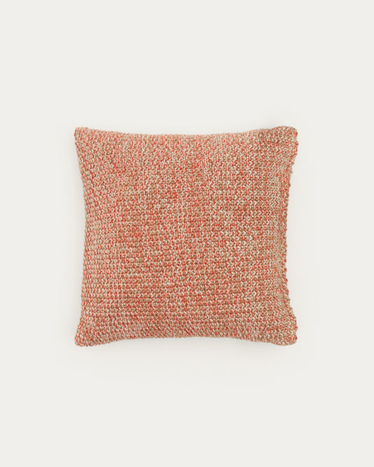 Housse de coussin Tivra en coton et jute beige 45 x 45 cm