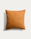Housse de coussin Luadia en coton avec détail plissé orange 50 x 50 cm