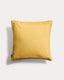 Housse de coussin Luadia en coton avec détail plissé jaune 50 x 50 cm