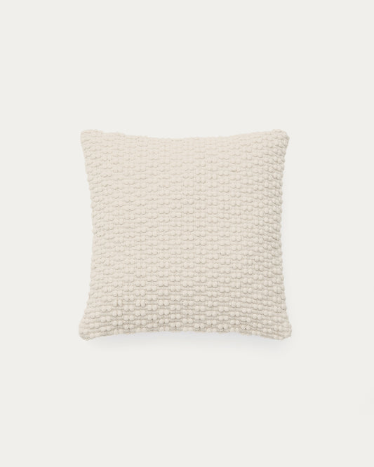 Housse de coussin Mascarell en coton et polyester blanc 50 x 50 cm