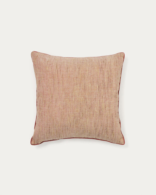 Housse de coussin Aleos en tissu mélangé avec liseré contrasté rose 45 x 45 cm