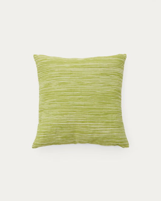 Housse de coussin Niera en coton jacquard à rayures vertes 45 x 45 cm