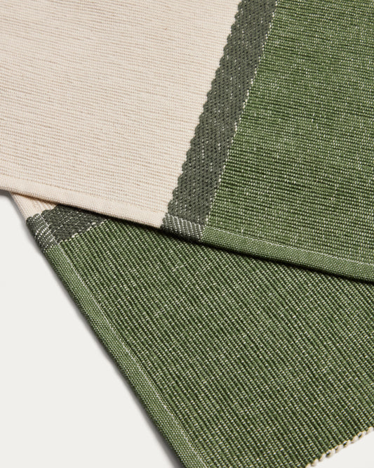 Ensemble Tari de 2 sets de table en coton 100 % vert 35 x 50 cm