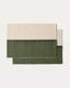 Ensemble Tari de 2 sets de table en coton 100 % vert 35 x 50 cm