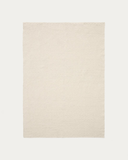 Tapis Mascarell de coton et polyester blanc 160 x 230 cm