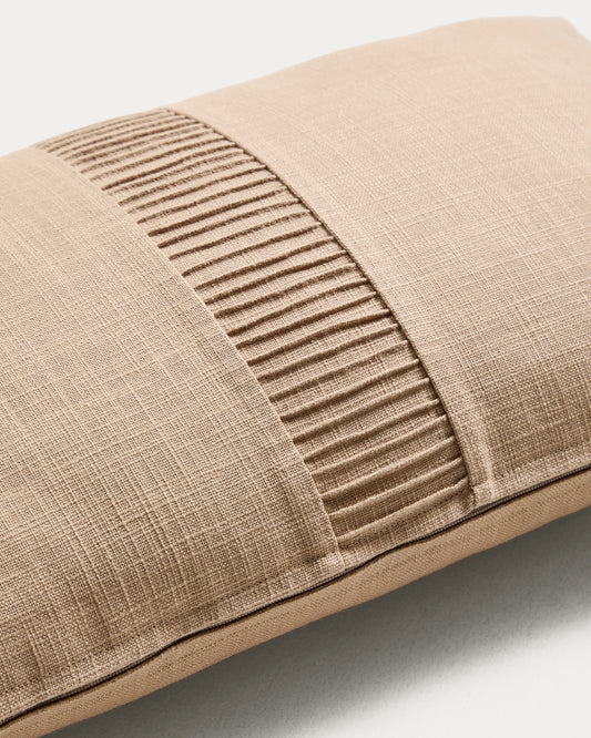 Housse de coussin Luadia en coton avec détail plissé écru 30 x 50 cm