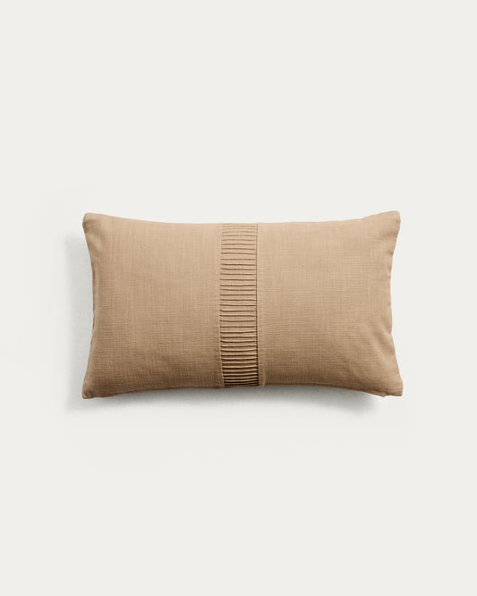 Housse de coussin Luadia en coton avec détail plissé écru 30 x 50 cm