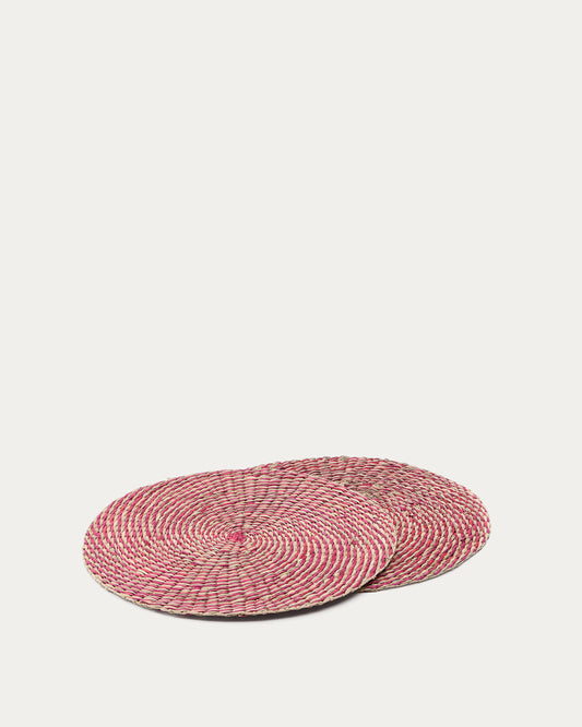 Ensemble de 2 de table Rivela en jonc de mer rouge Ø 38 cm