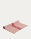 Chemin de table Calena en jacquard de lin avec bande centrale rouge 50 x 150 cm