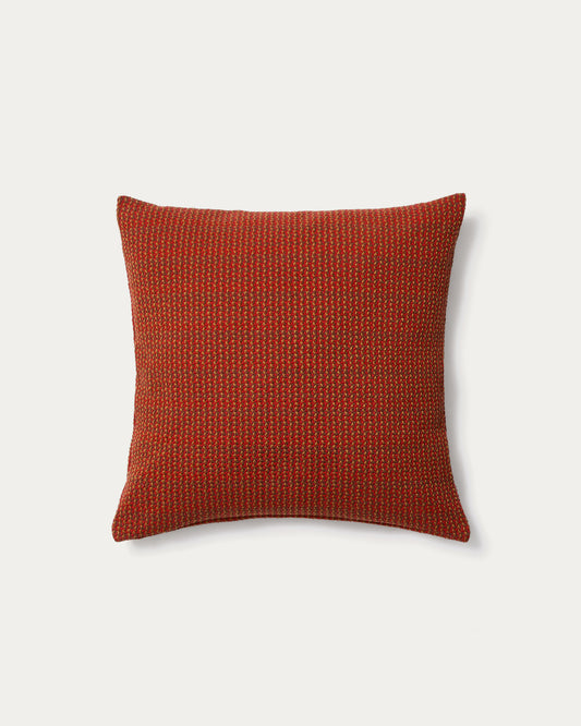 Housse de coussin Nuval en tissu structuré rouge 50 x 50 cm