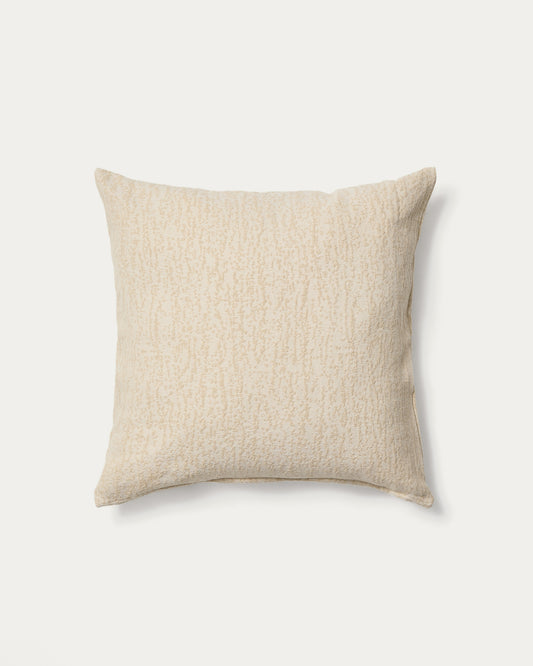Housse de coussin Melien en jacquard à pois écru 50 x 50 cm