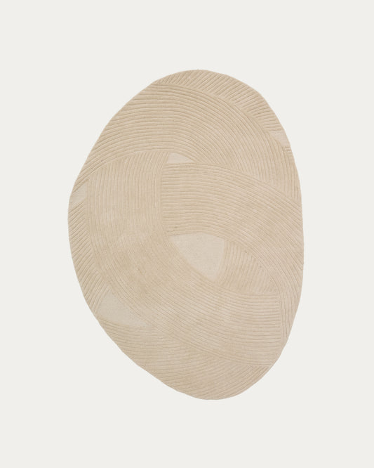 Tapis Domm en laine beige 160 x 230 cm